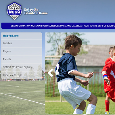 Northern Counties Soccer Association redesigned homepage.